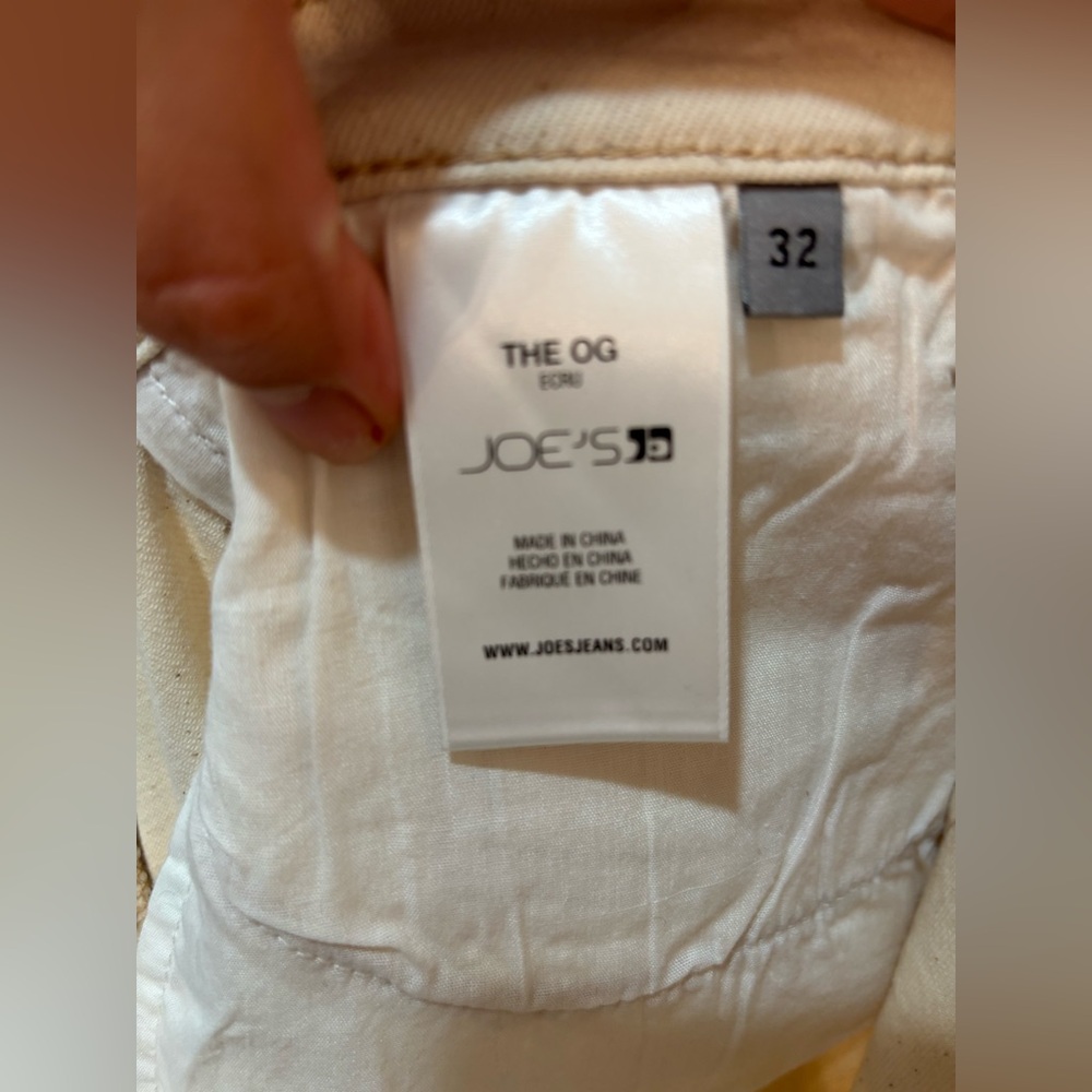Joe's Jeans The OG High Rise Straight Ankle Button Fly Cream Pant Sz 32 New $218 - Picture 11 of 12